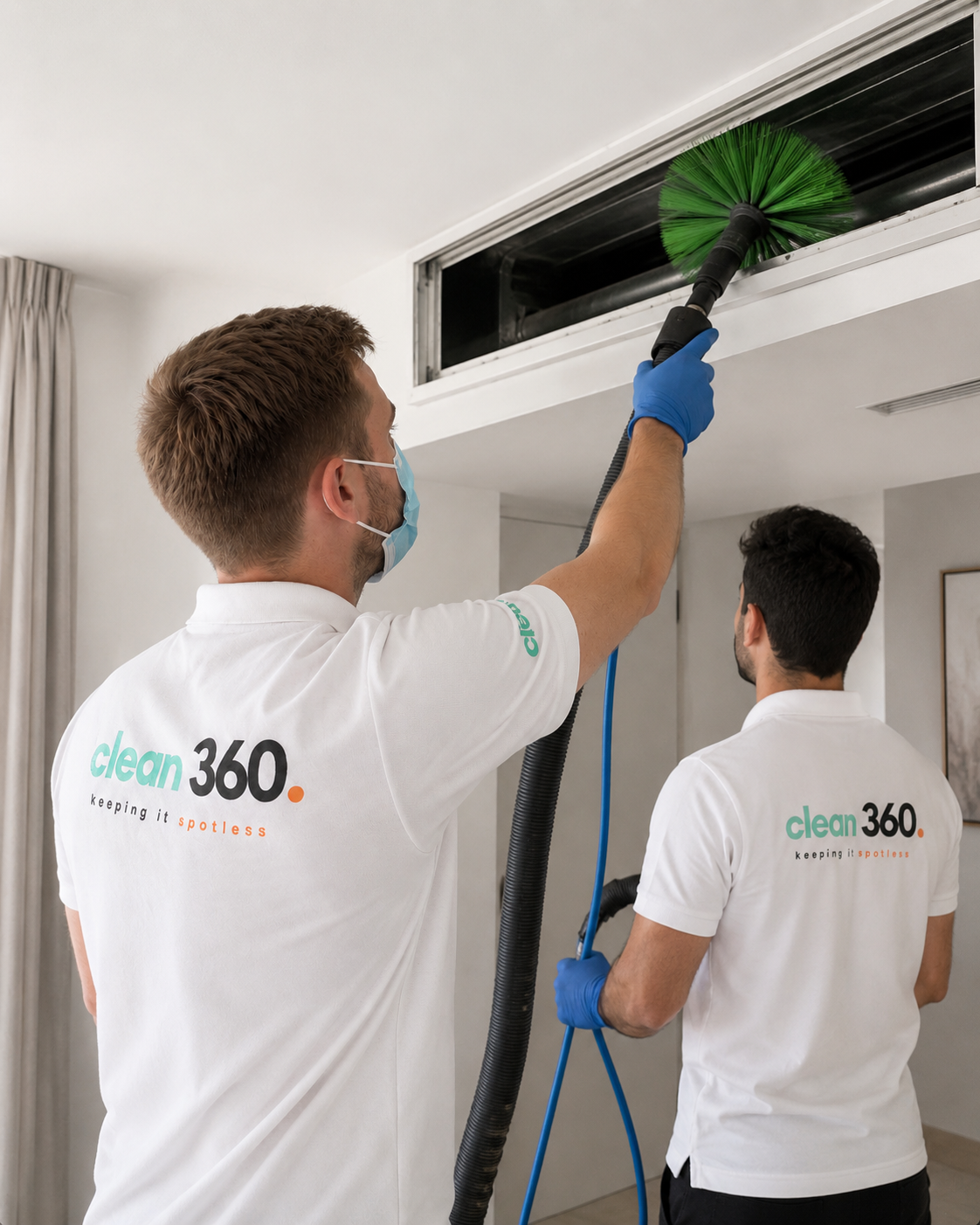 Clean360 cleaning an air-conditioning vent