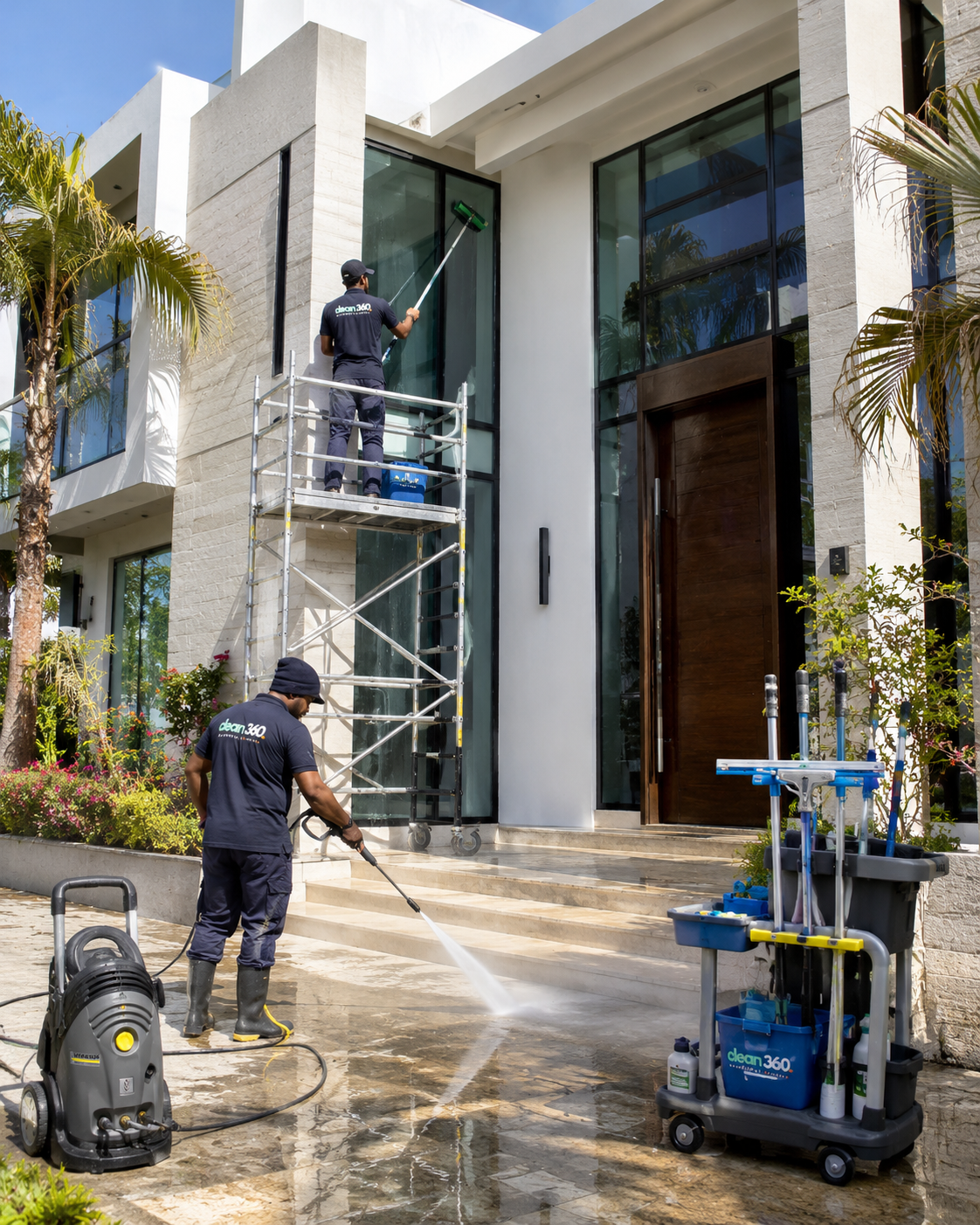 Exterior facade and window cleaning